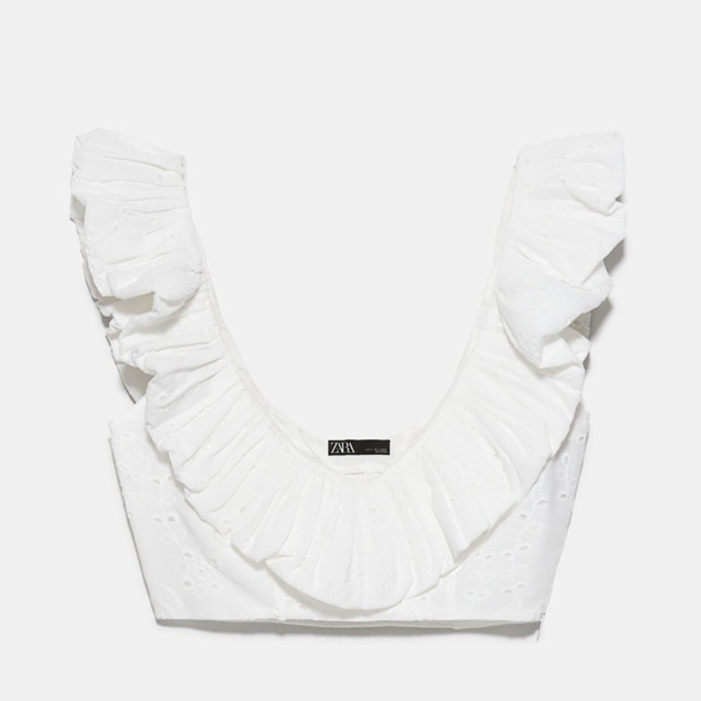 NWT Zara Eyelet Crop Top
